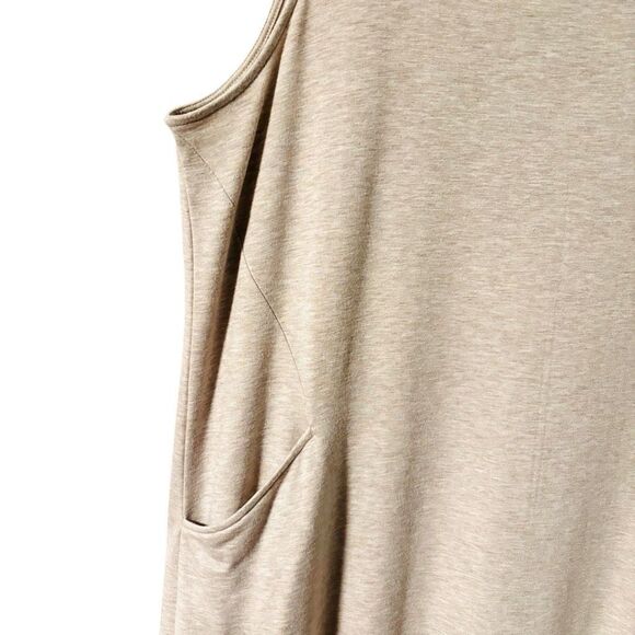 J.Jill pureJill 2X soft oatmeal sleeveless column maxi dress mock turtleneck - Picture 3 of 11